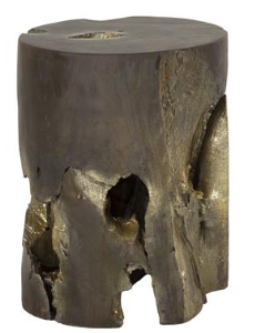 Bijzettafel rond grijs /goud